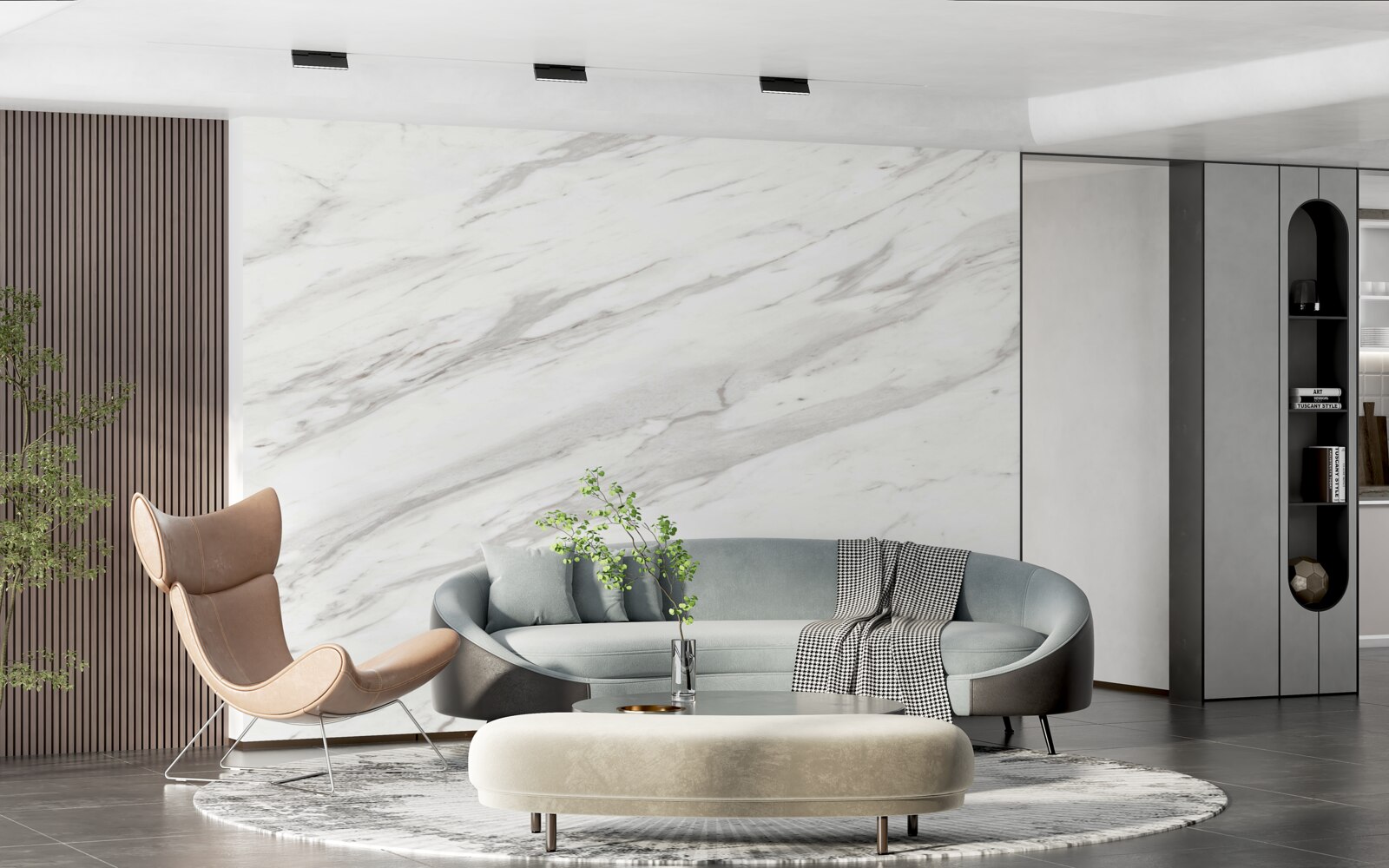 Fototapet marmură albă și gri