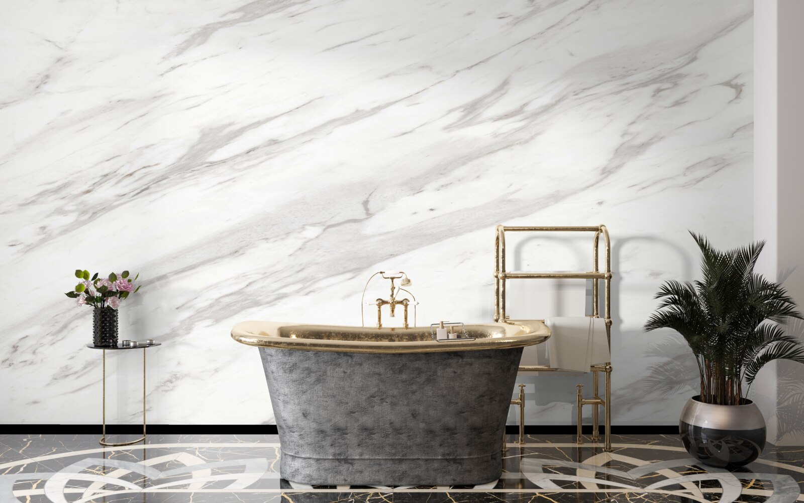 Fototapet marmură albă și gri