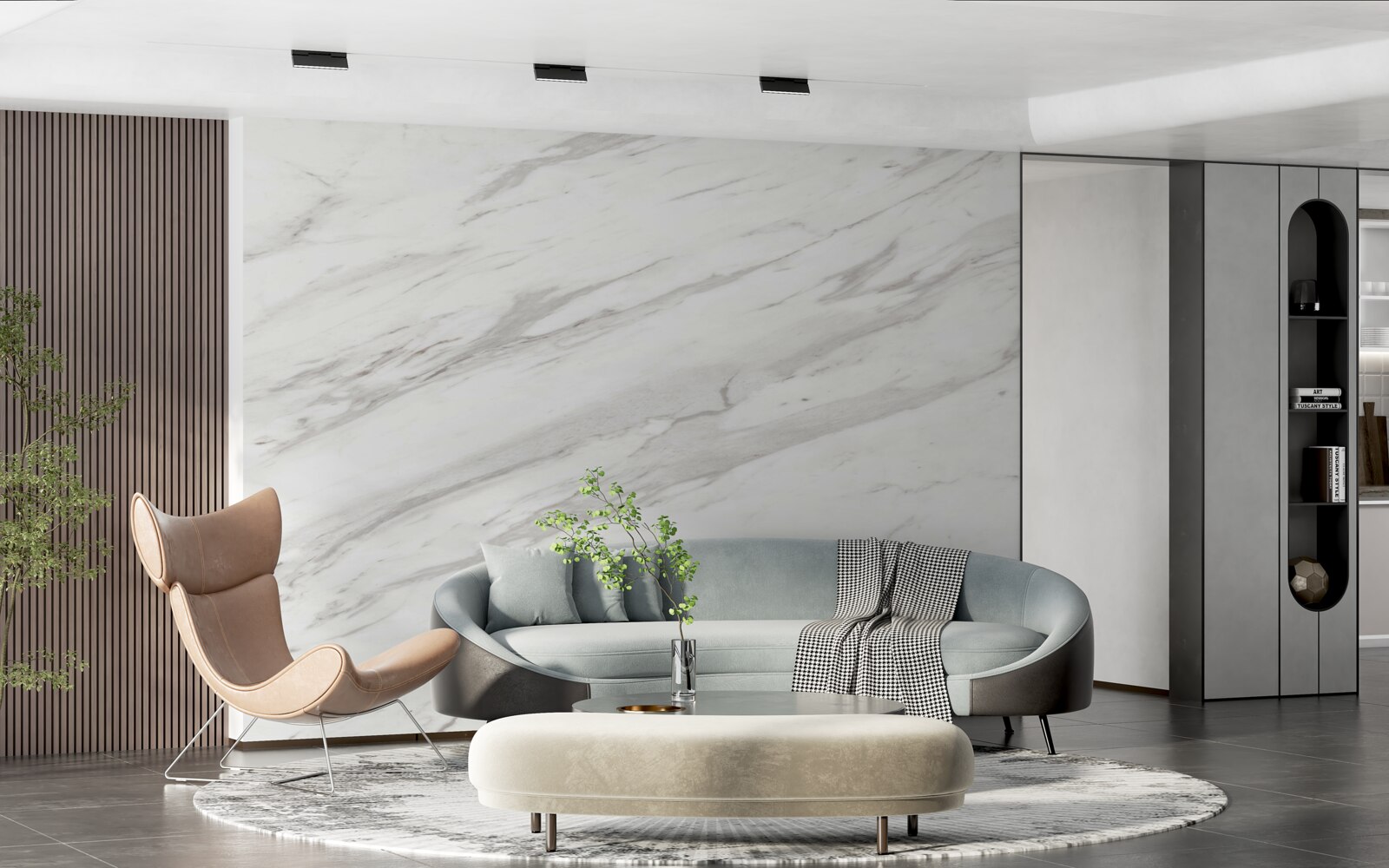 Fototapet marmură albă și gri