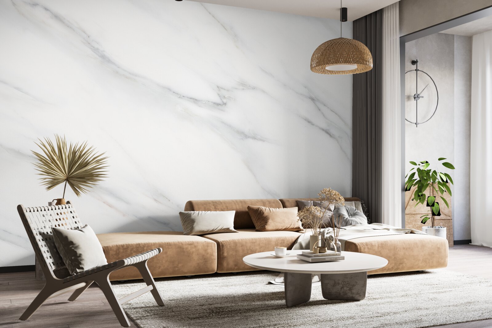 Fototapet marmură albă cu nervuri gri