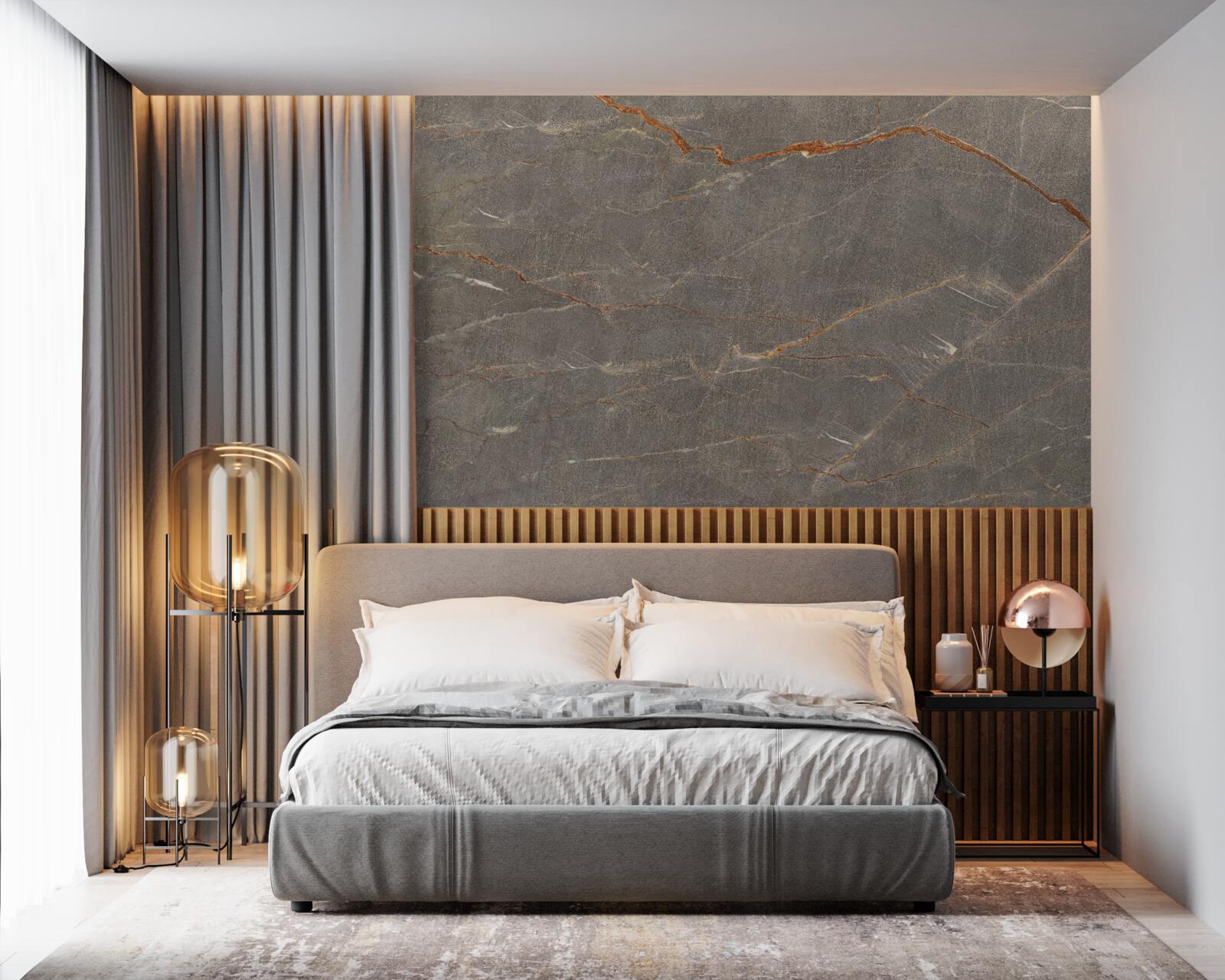 Fototapet marmură maro cu nuanță aurie