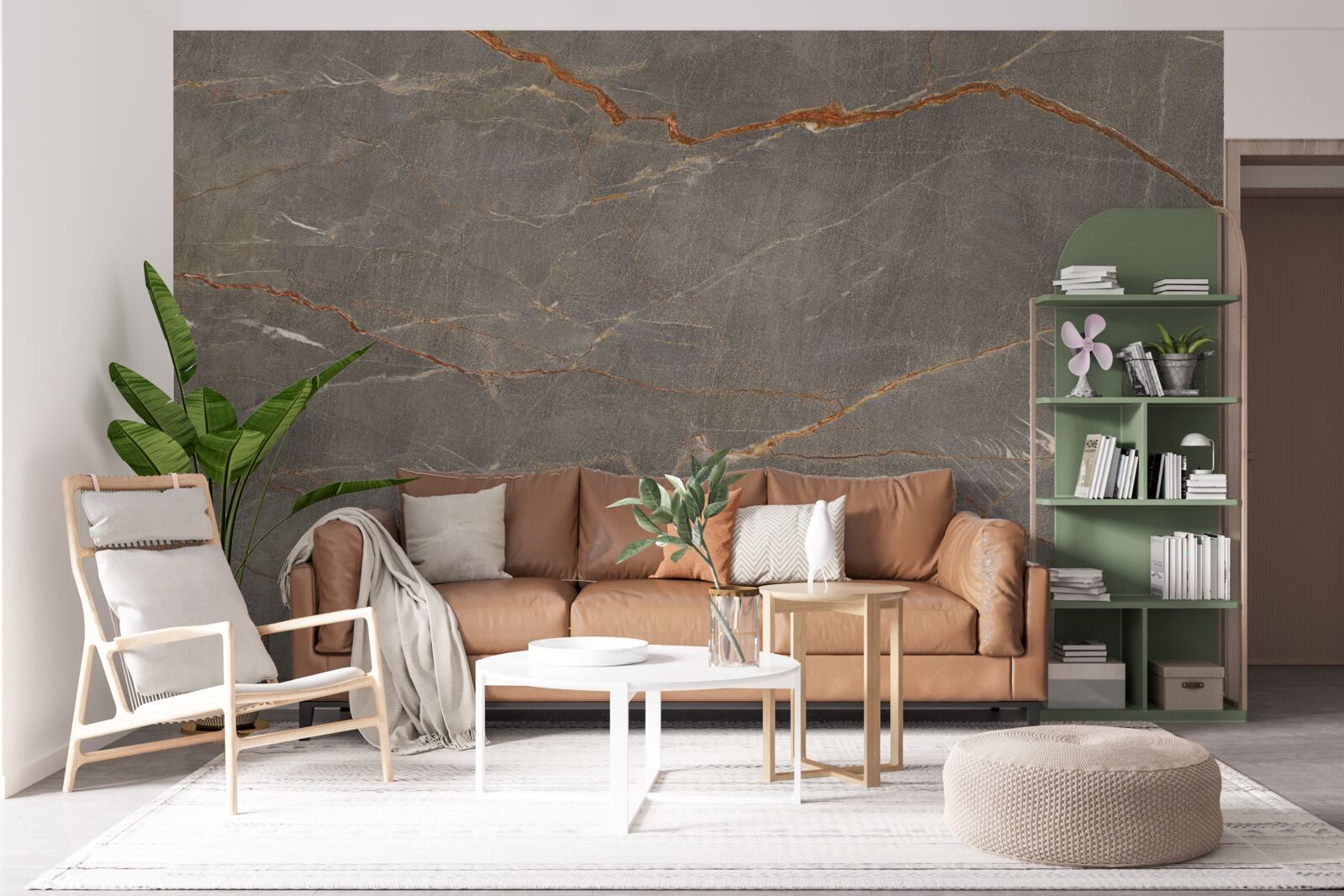 Fototapet marmură maro cu nuanță aurie