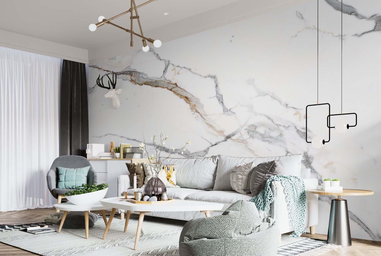 Fototapet marmură cu un model de undă fuzzy