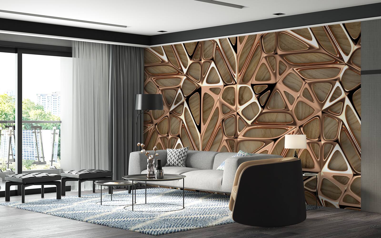 Fototapet texturi de lemn și metal