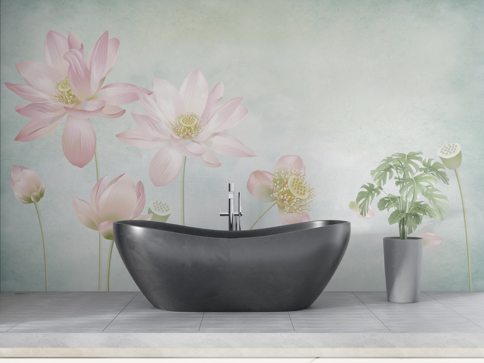 Fototapet maci grațioși pe un fundal albastru