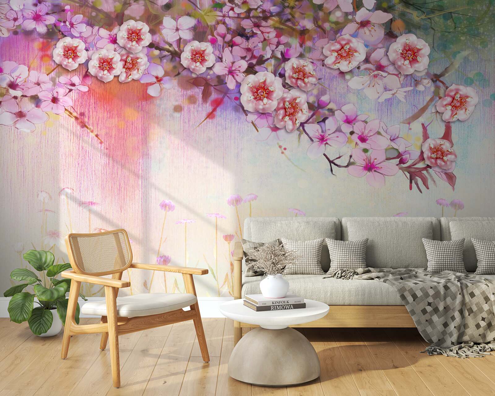 Fototapet o ramură magnifică de flori se întinde pe câmp