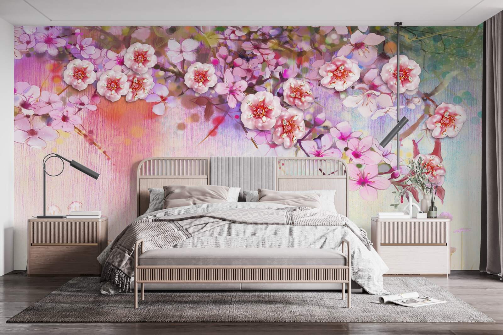 Fototapet o ramură magnifică de flori se întinde pe câmp