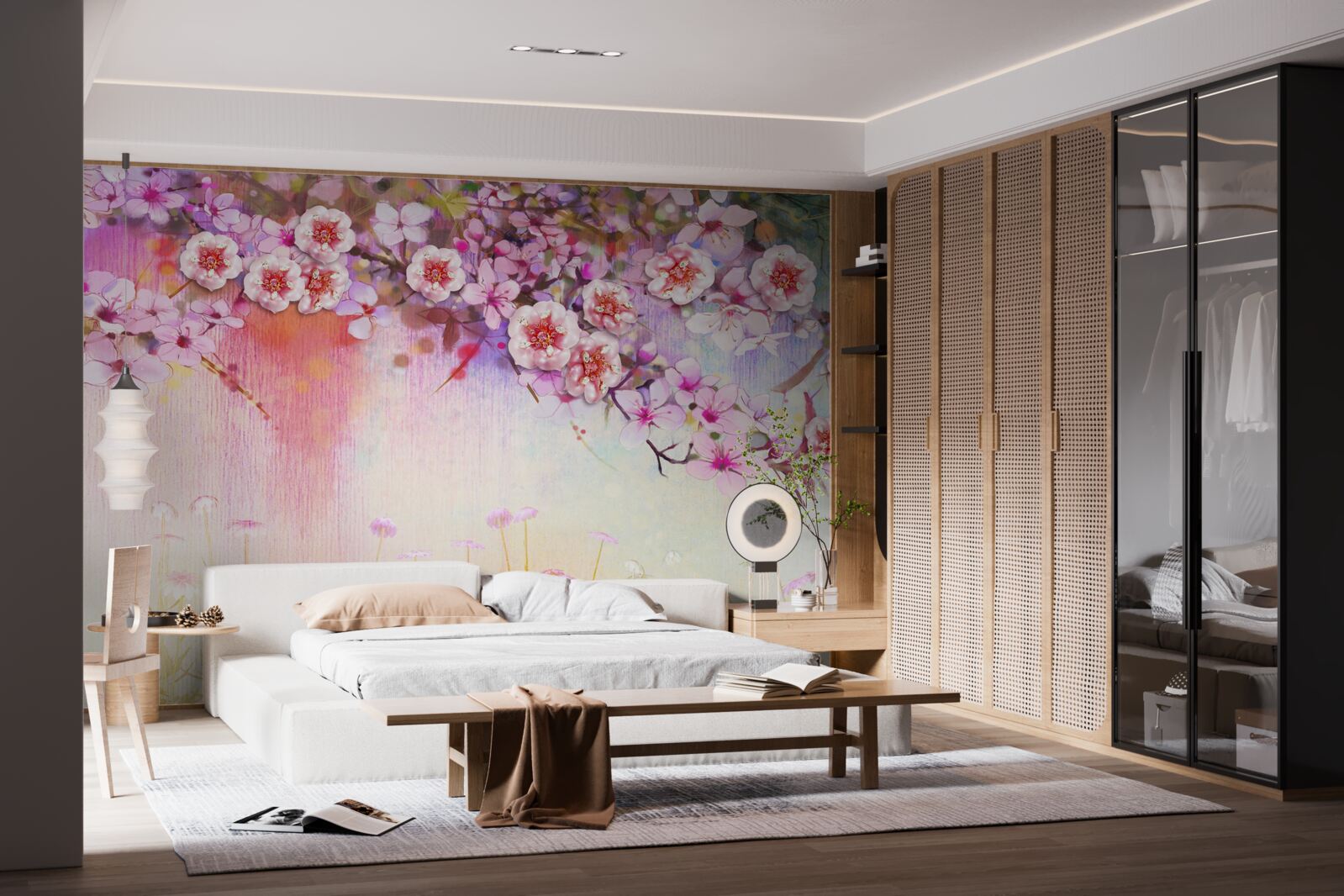 Fototapet o ramură magnifică de flori se întinde pe câmp