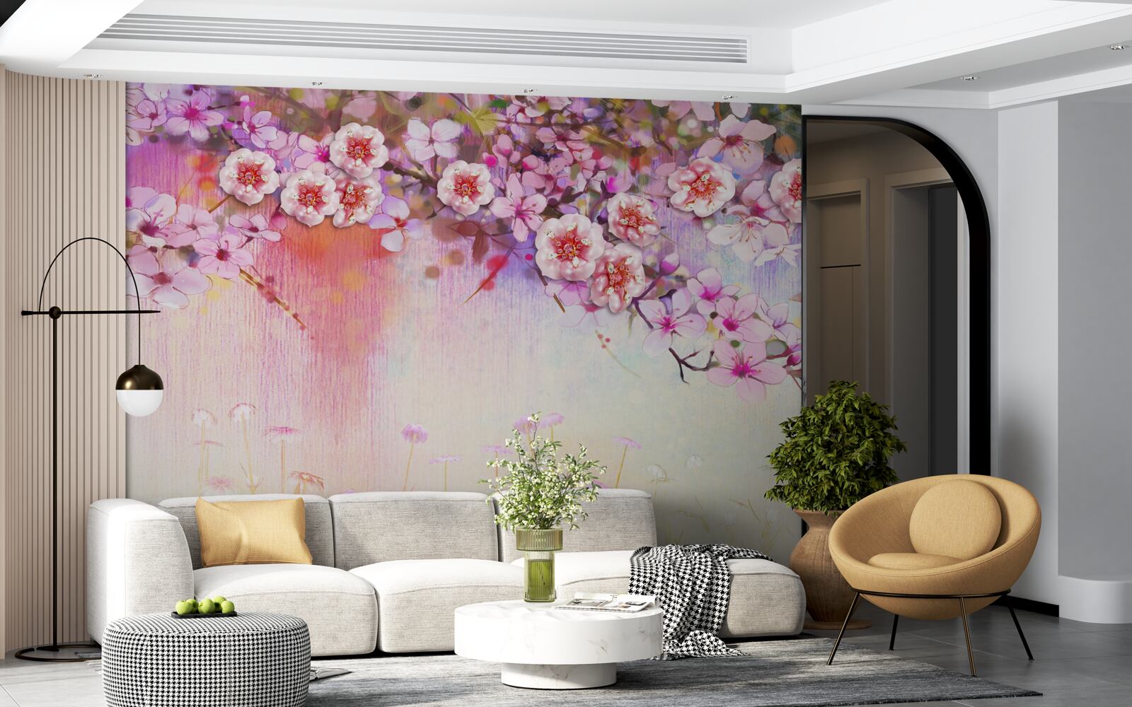 Fototapet o ramură magnifică de flori se întinde pe câmp