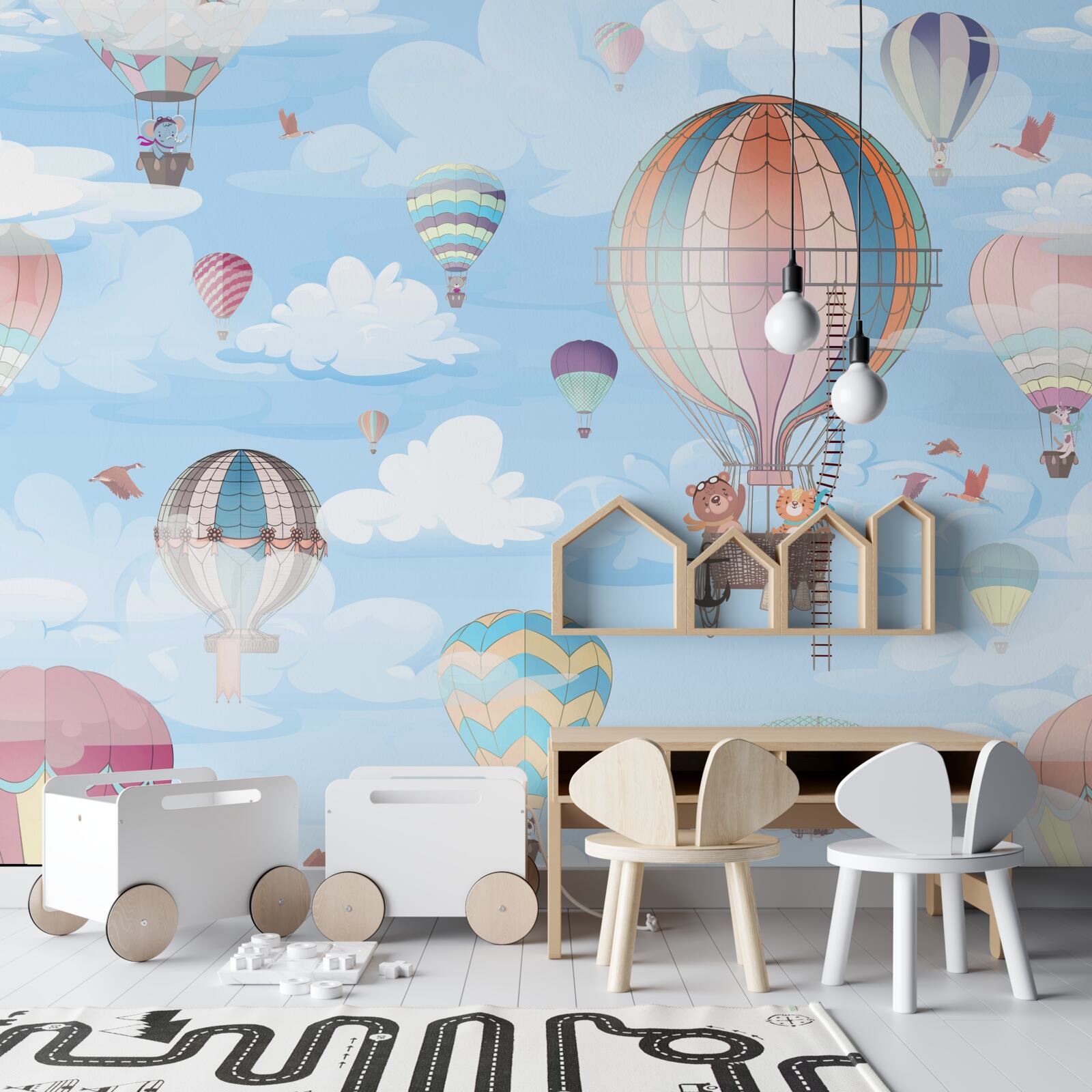 Fototapet baloane zburătoare cu imagini de animale