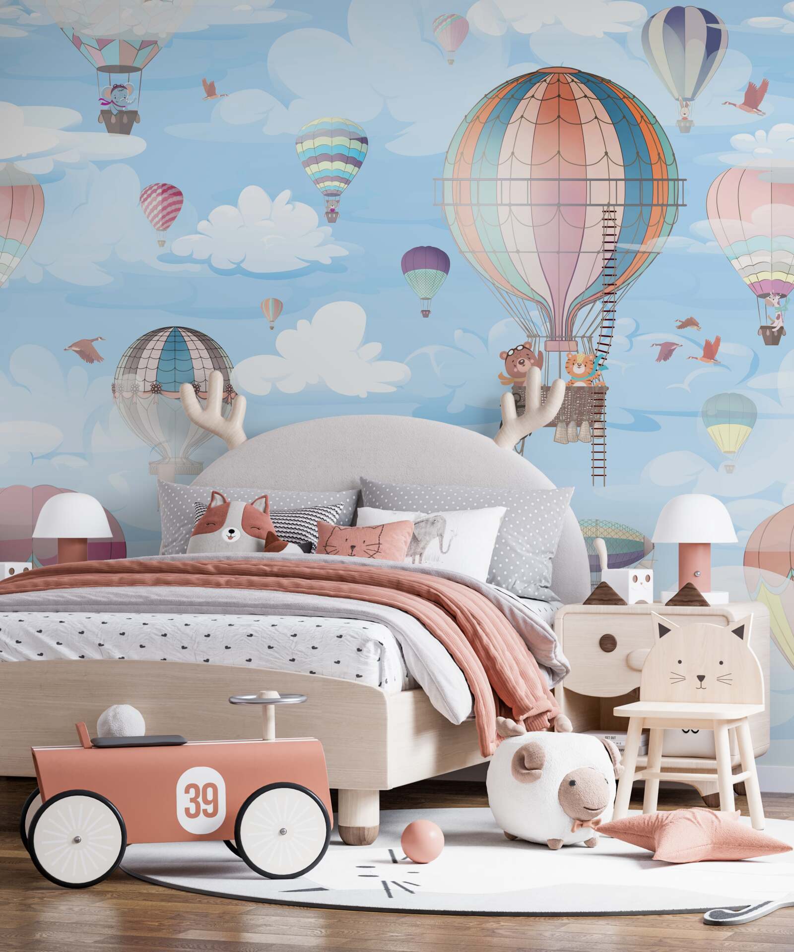 Fototapet baloane zburătoare cu imagini de animale