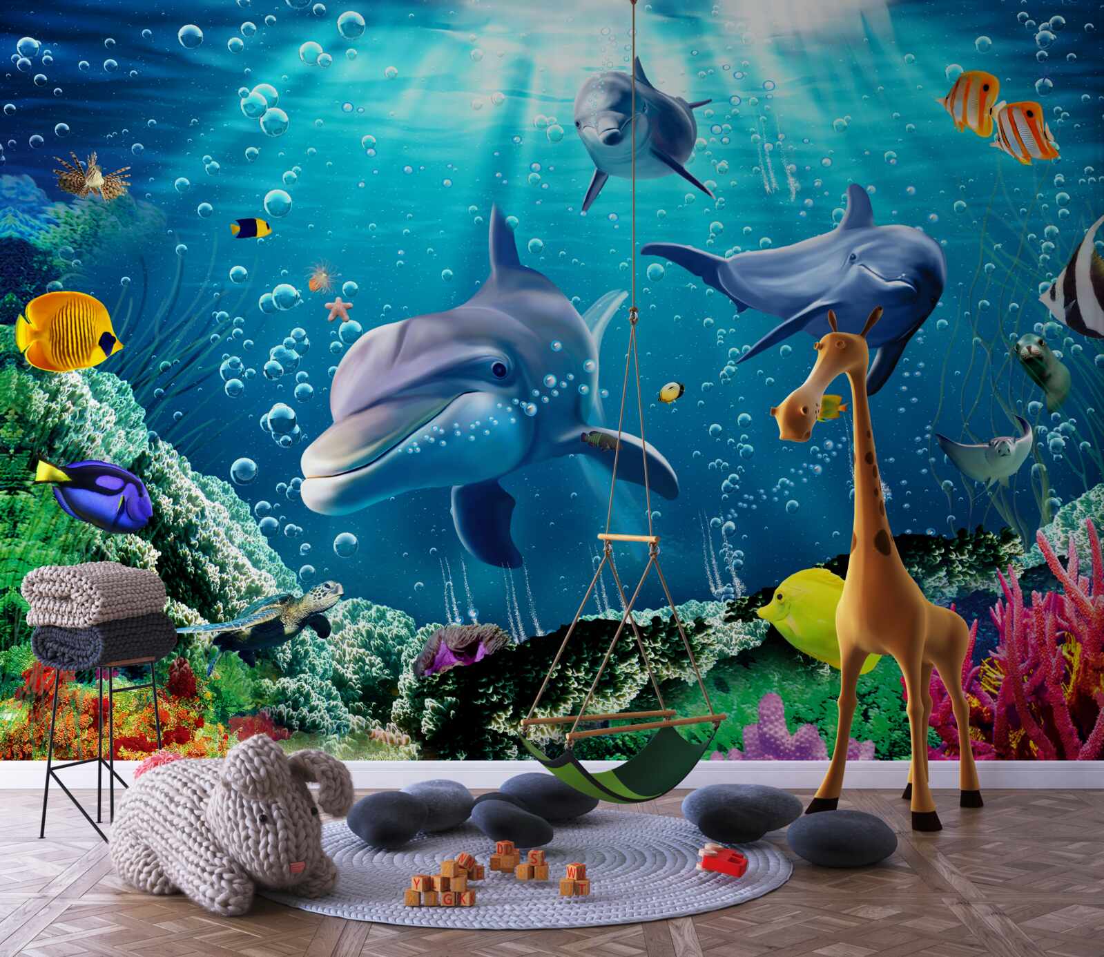 Fototapet lumea subacvatică cu locuitorii ei