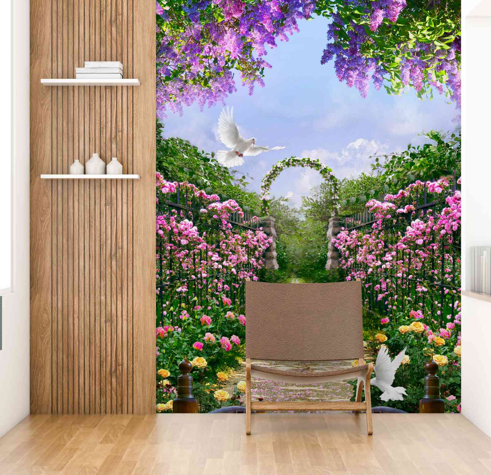 Fototapet Cărare care duce la grădina cu flori