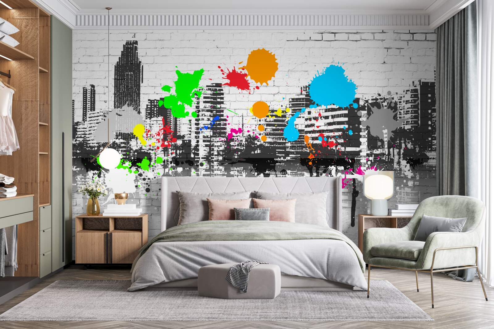 Fototapet graffiti de perete urban