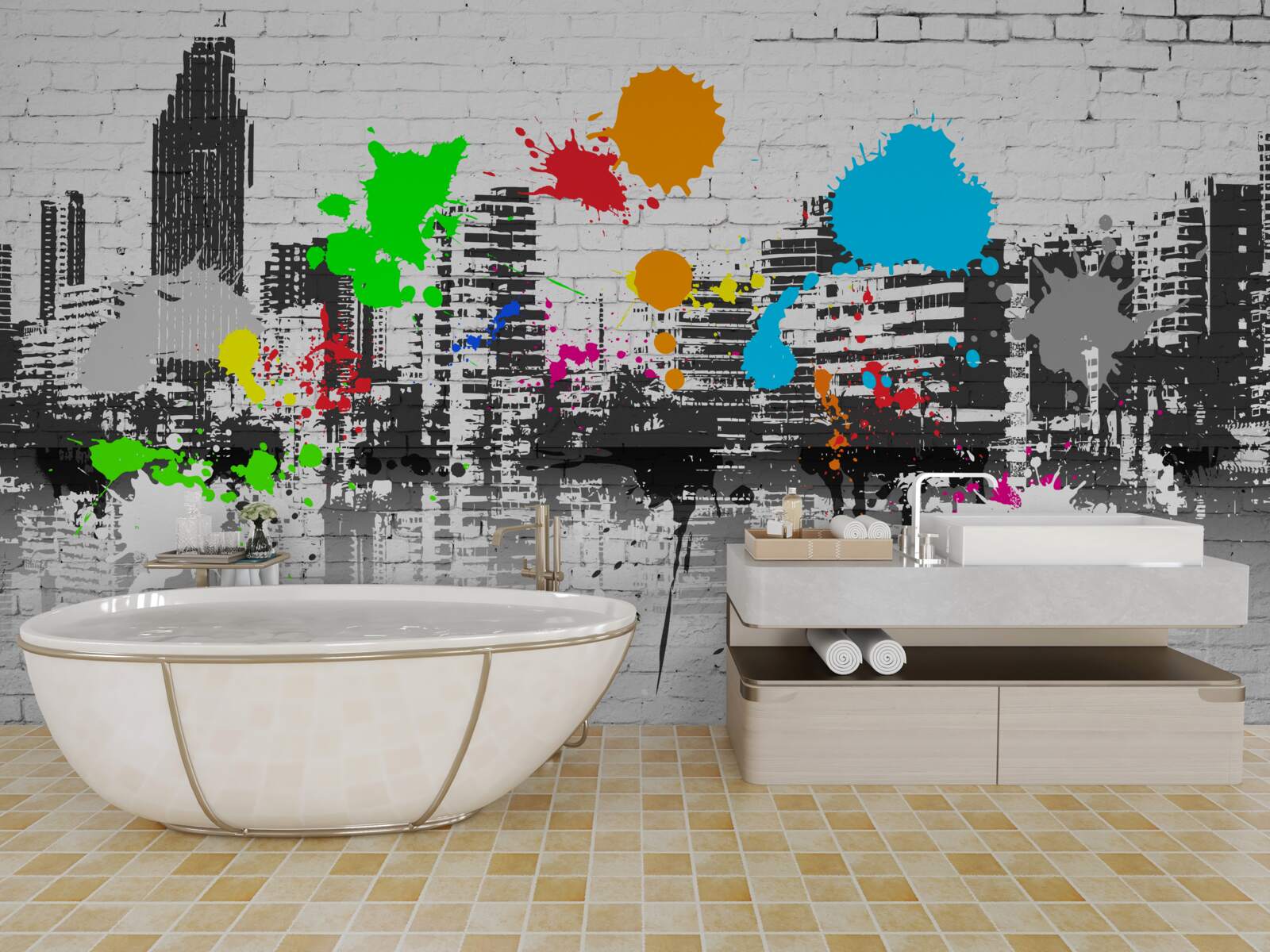 Fototapet graffiti de perete urban