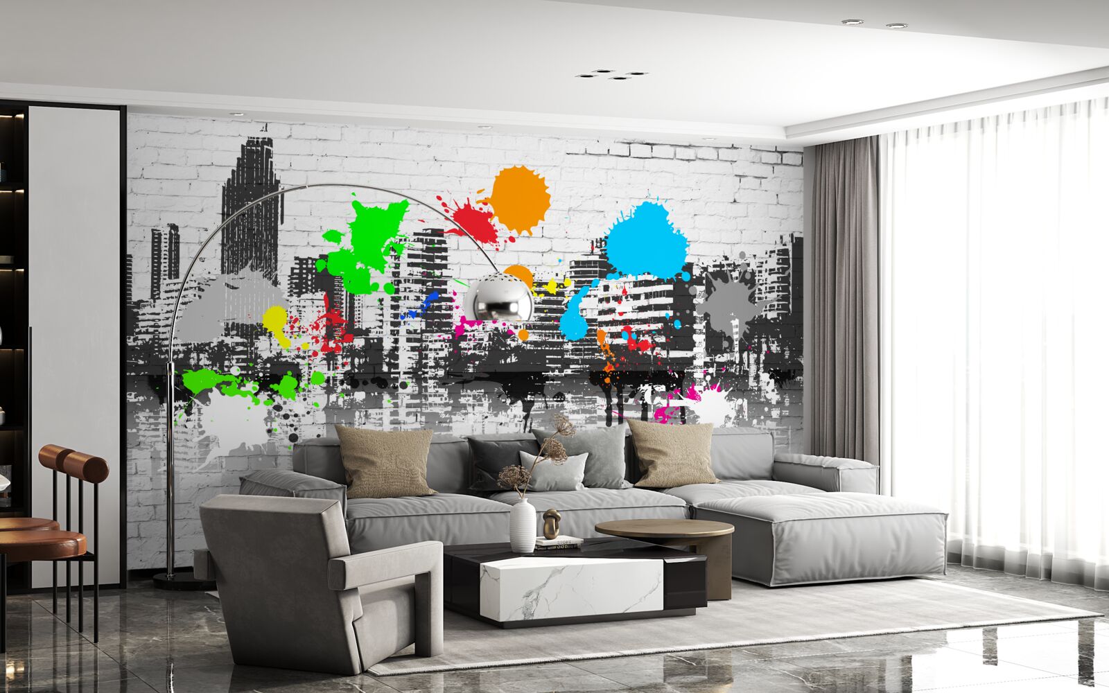 Fototapet graffiti de perete urban