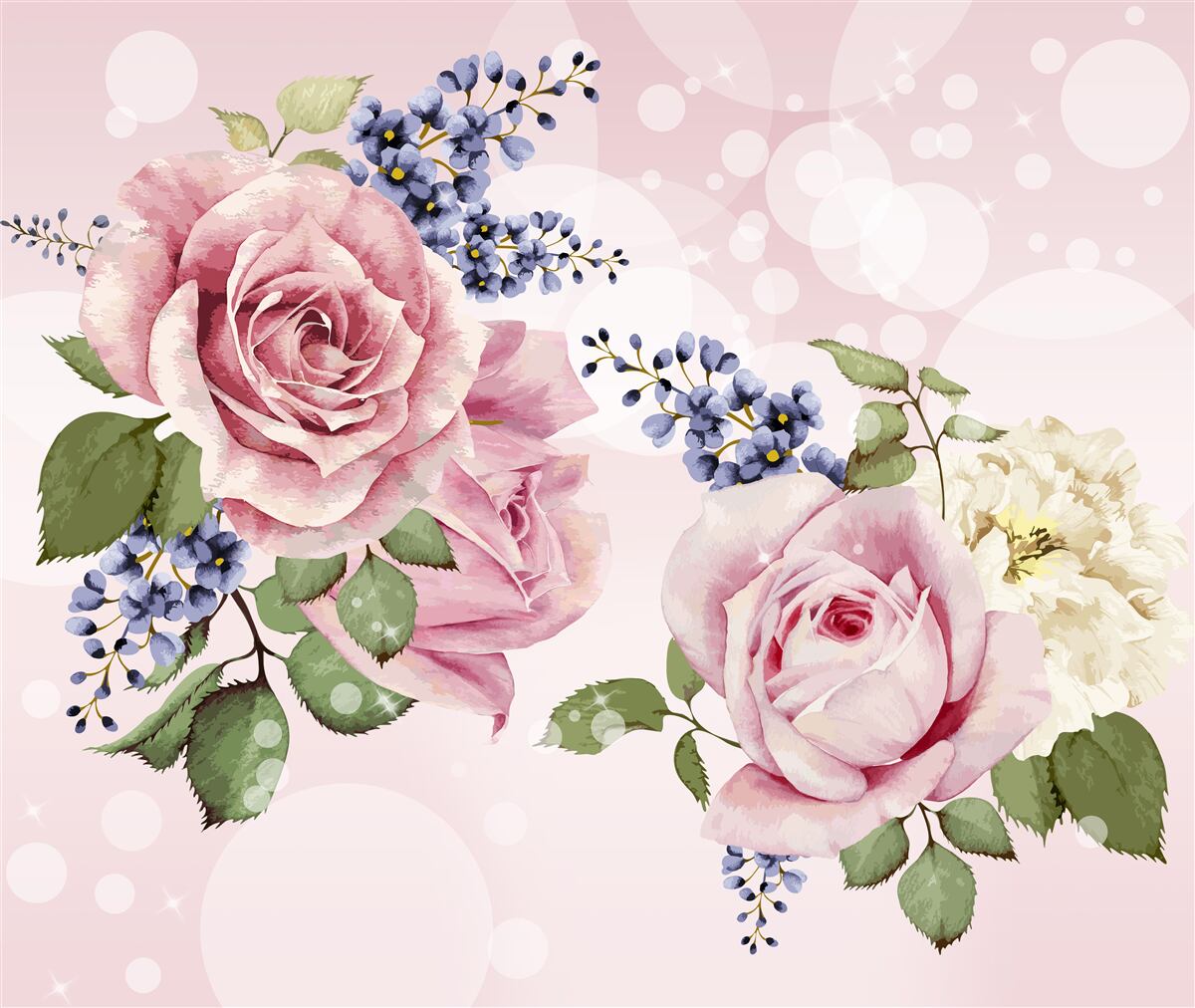 Fototapet muguri de trandafir în aranjament