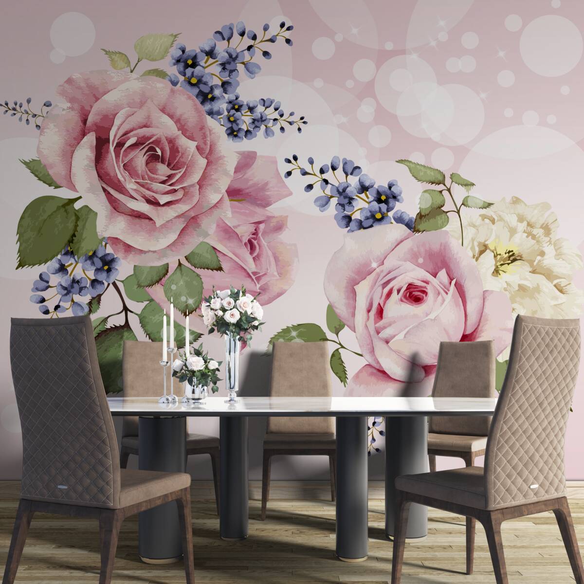 Fototapet muguri de trandafir în aranjament