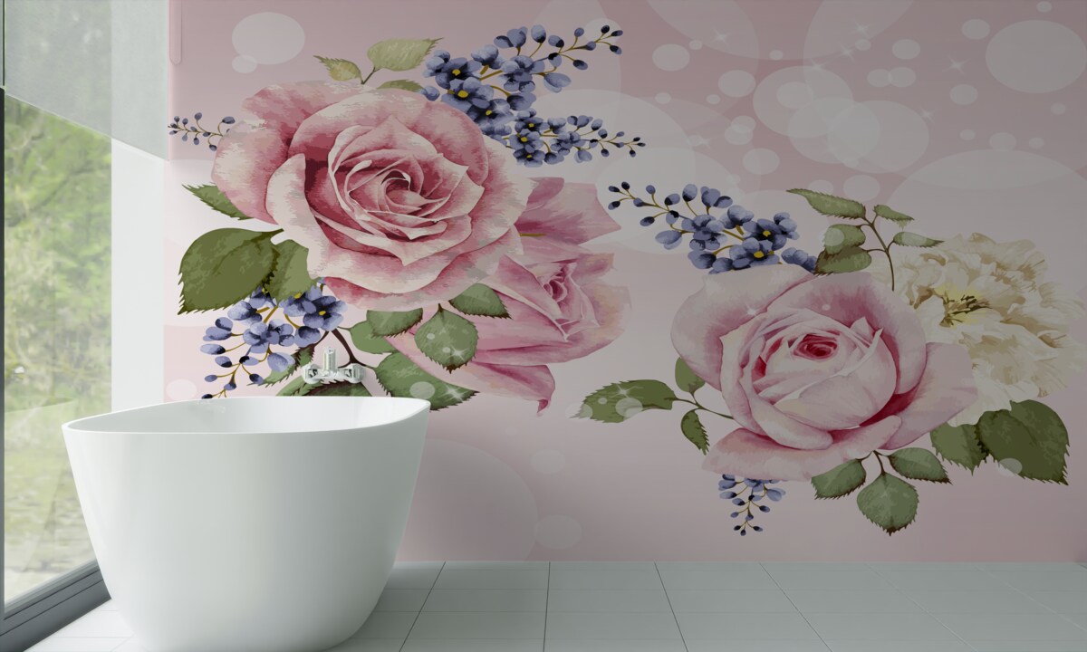 Fototapet muguri de trandafir în aranjament