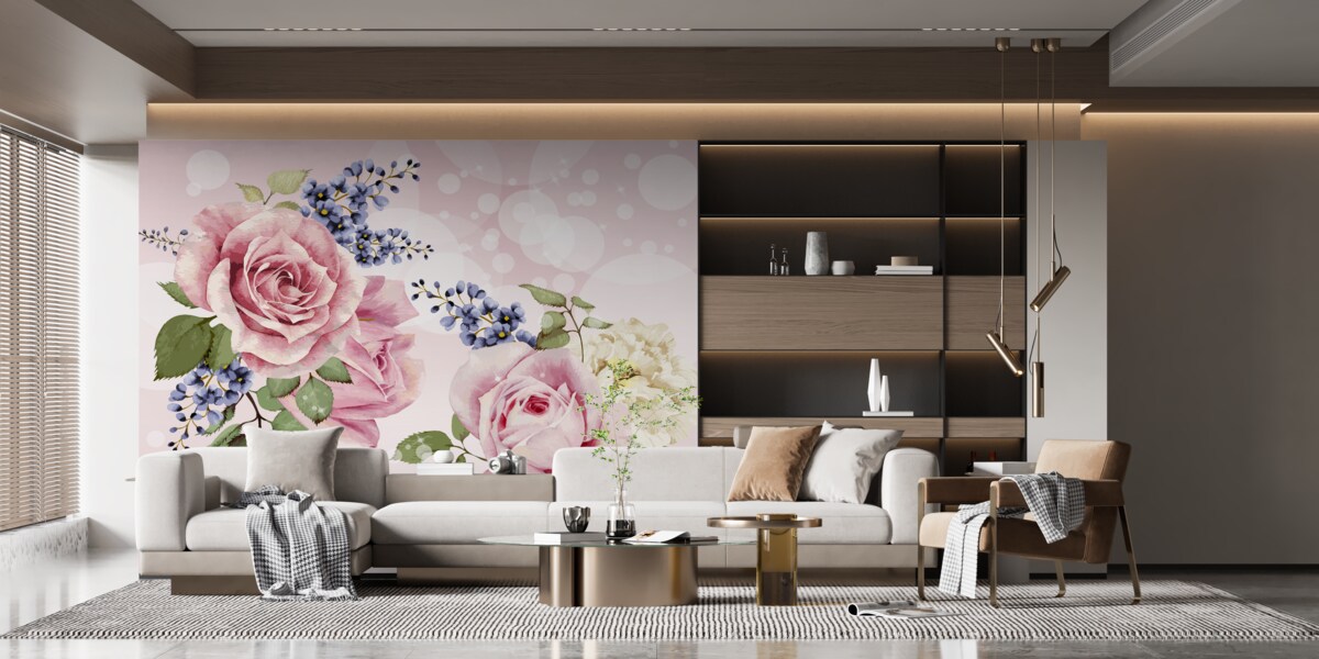 Fototapet muguri de trandafir în aranjament