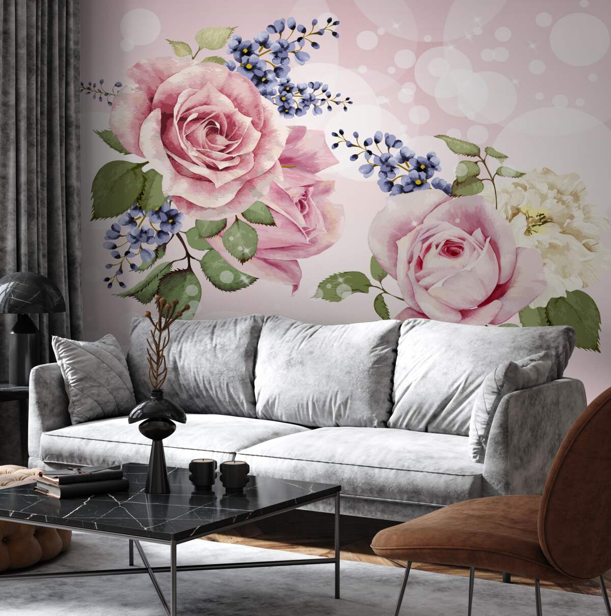 Fototapet muguri de trandafir în aranjament