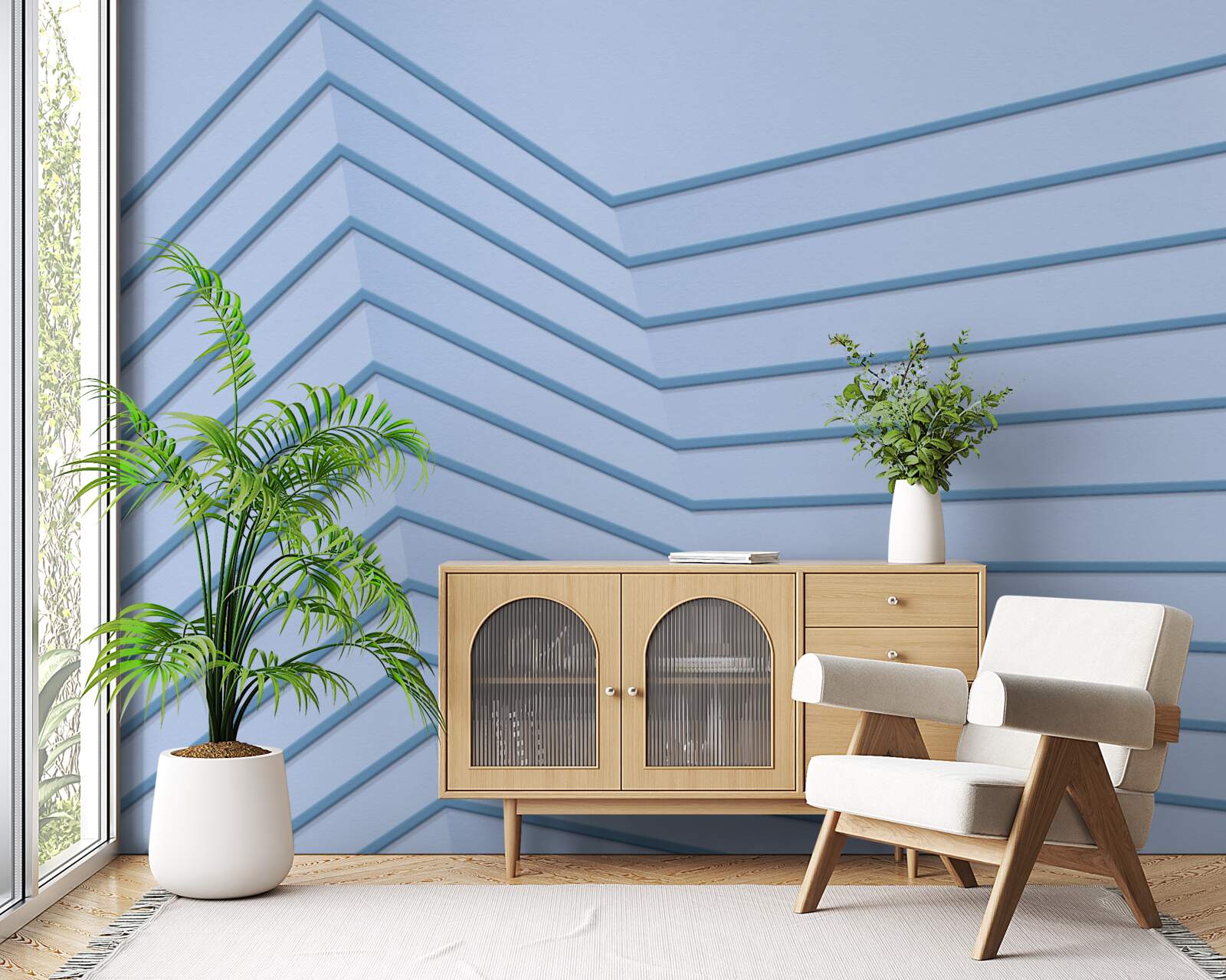 Fototapet liniile albastre sunt abstracte