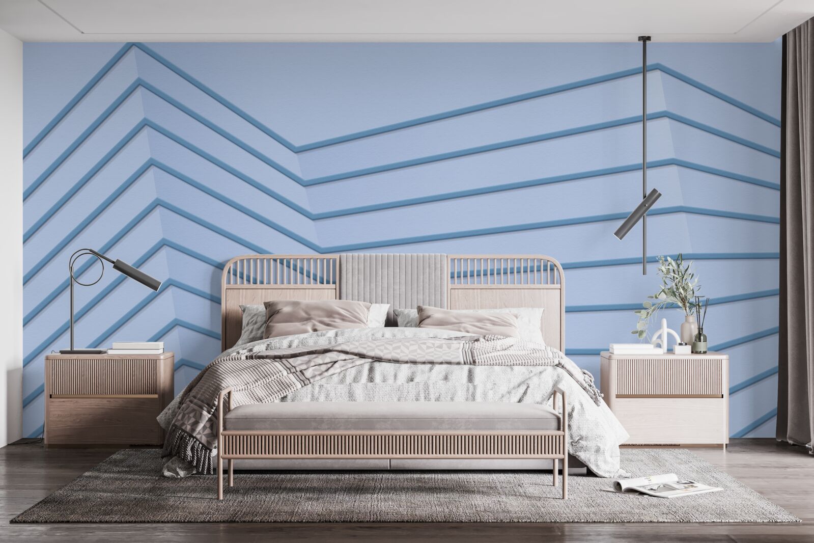 Fototapet liniile albastre sunt abstracte