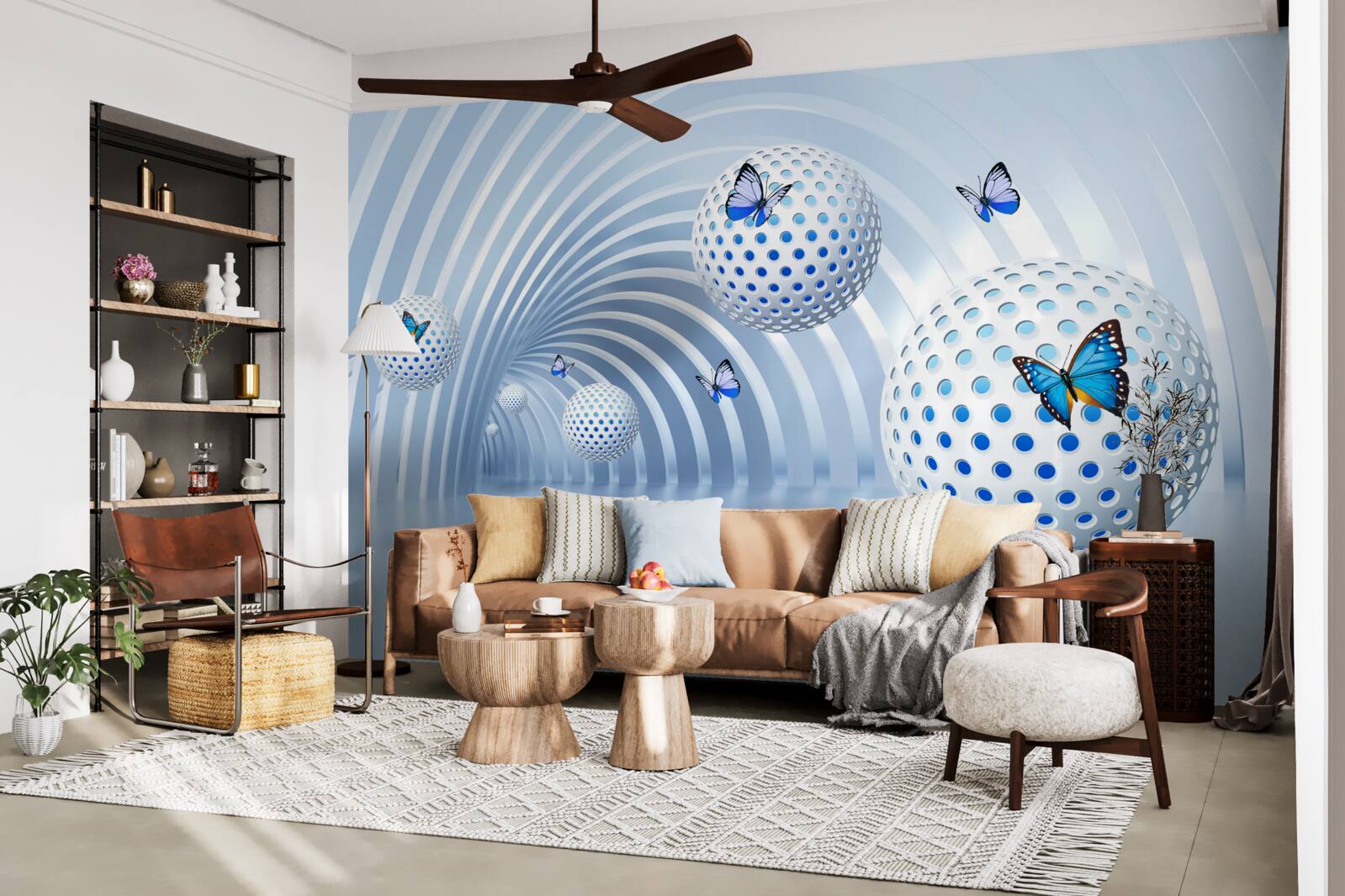 Fototapet bile suspendate în aer în interiorul tunelului