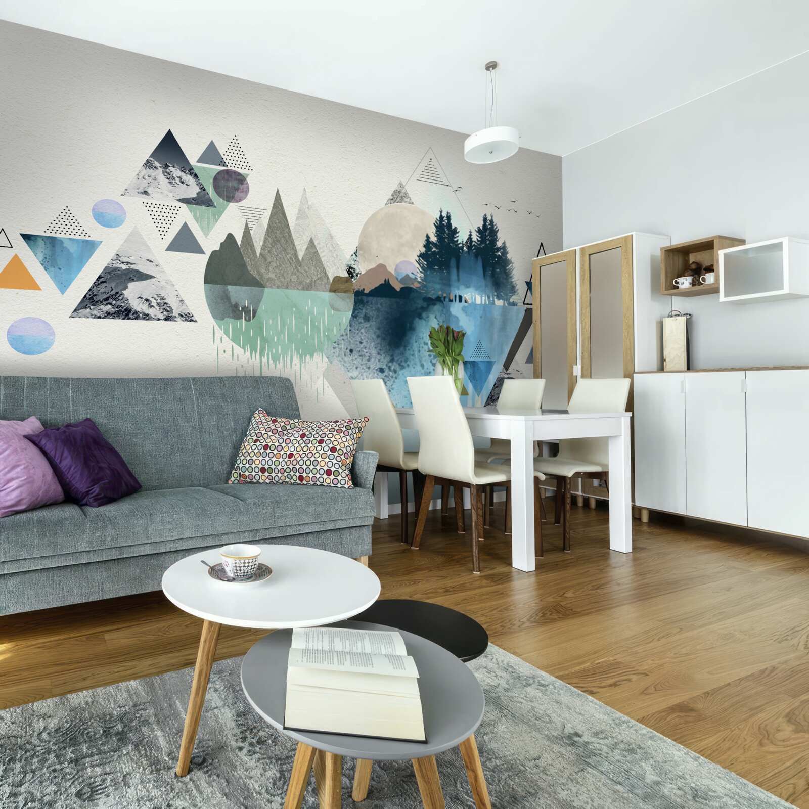 Fototapet geometrie și abstractizare forestieră