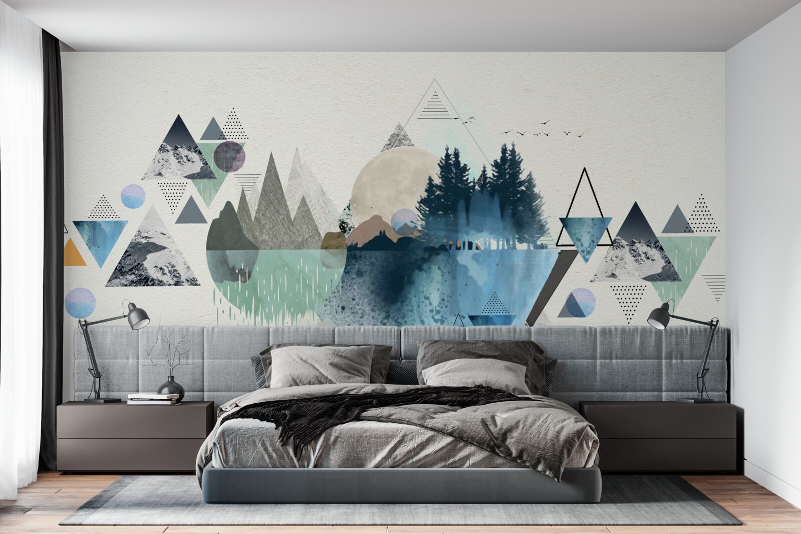 Fototapet geometrie și abstractizare forestieră