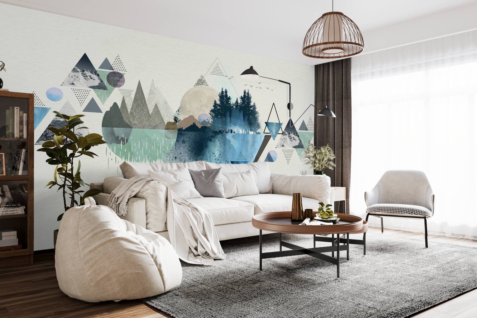 Fototapet geometrie și abstractizare forestieră