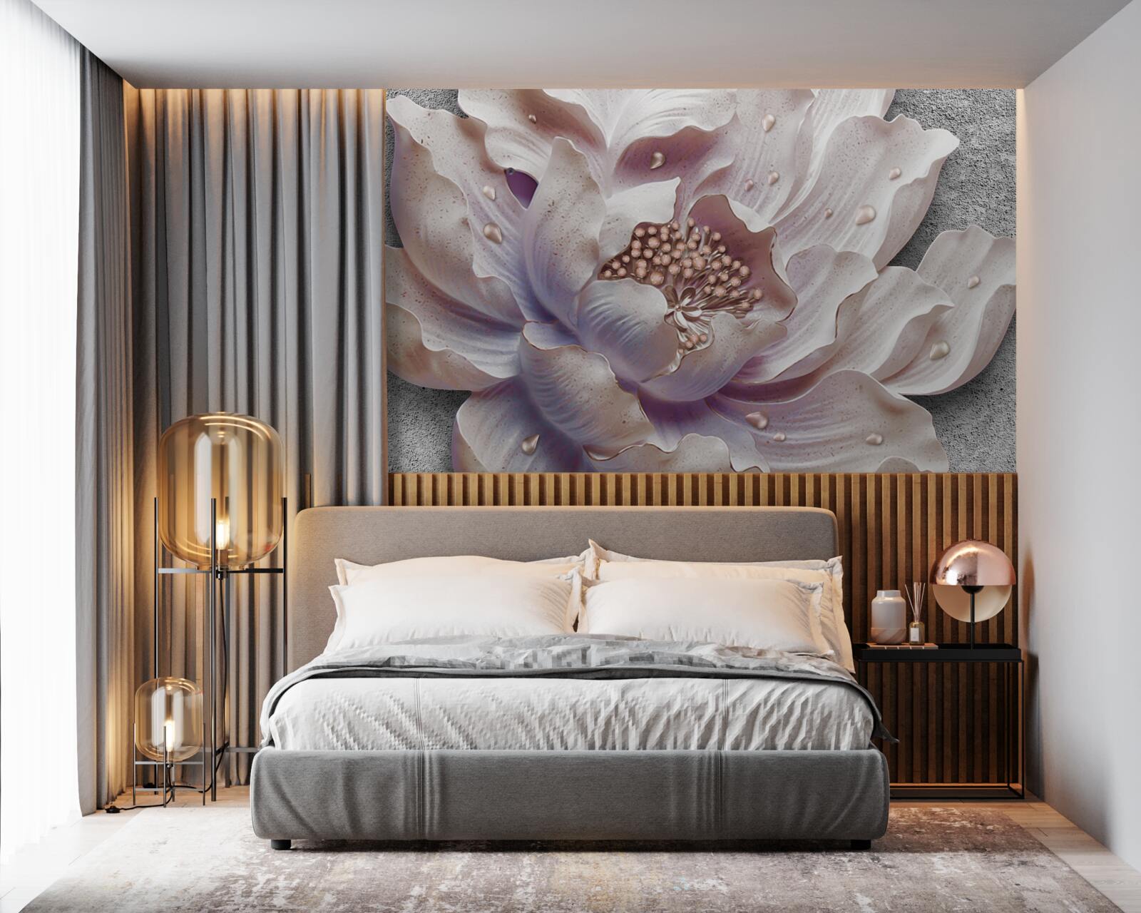 Fototapet mugur de bujor rafinat