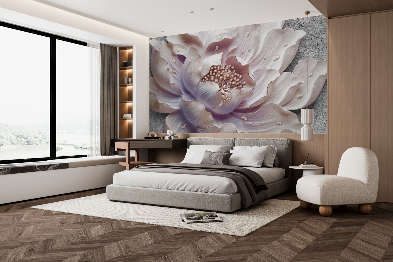 Fototapet mugur de bujor rafinat