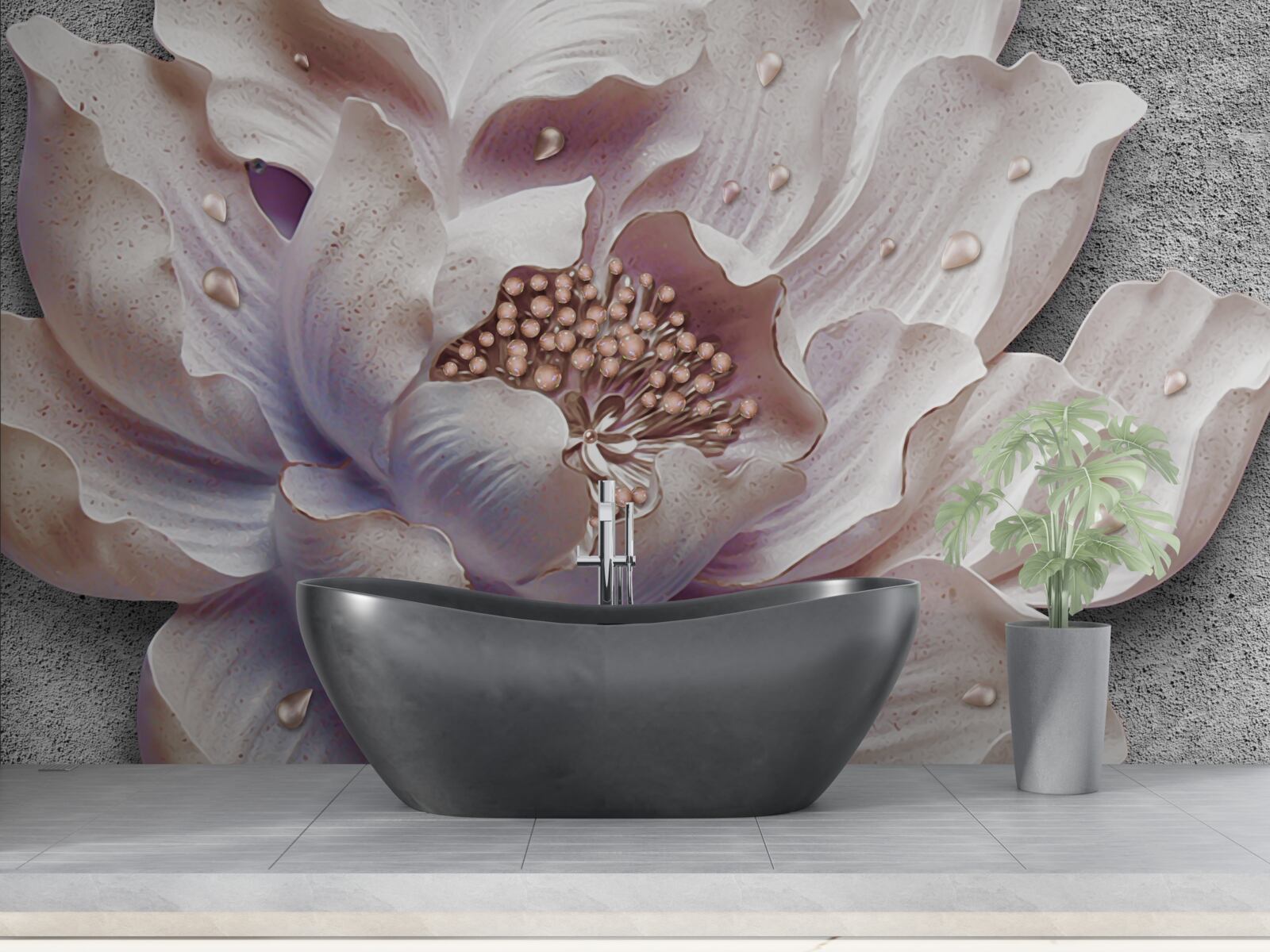 Fototapet mugur de bujor rafinat