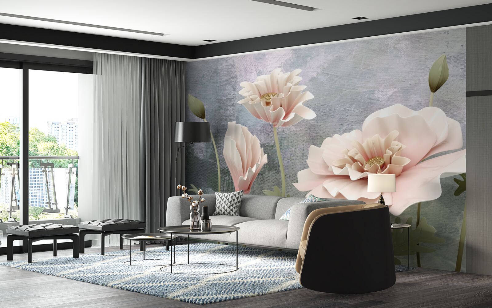 Fototapet după noapte înfloresc mugurii