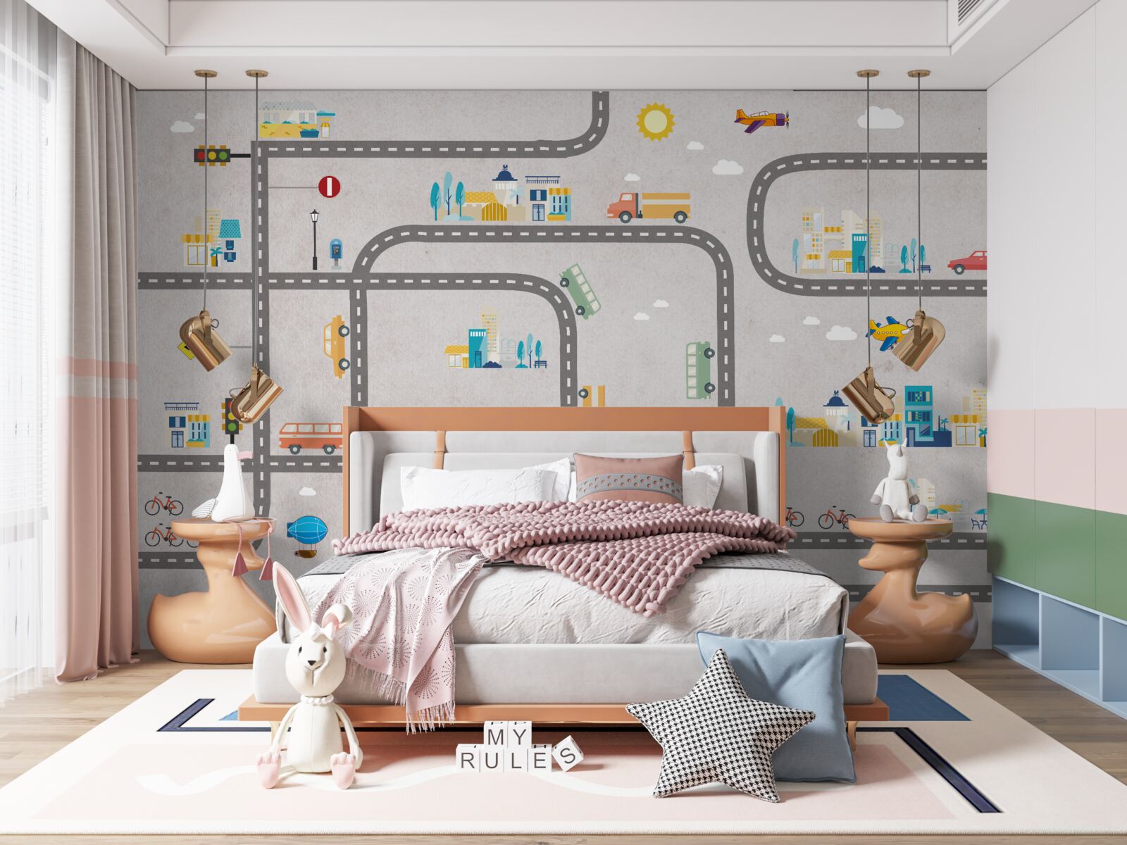 Fototapet drumuri urbane pentru copii