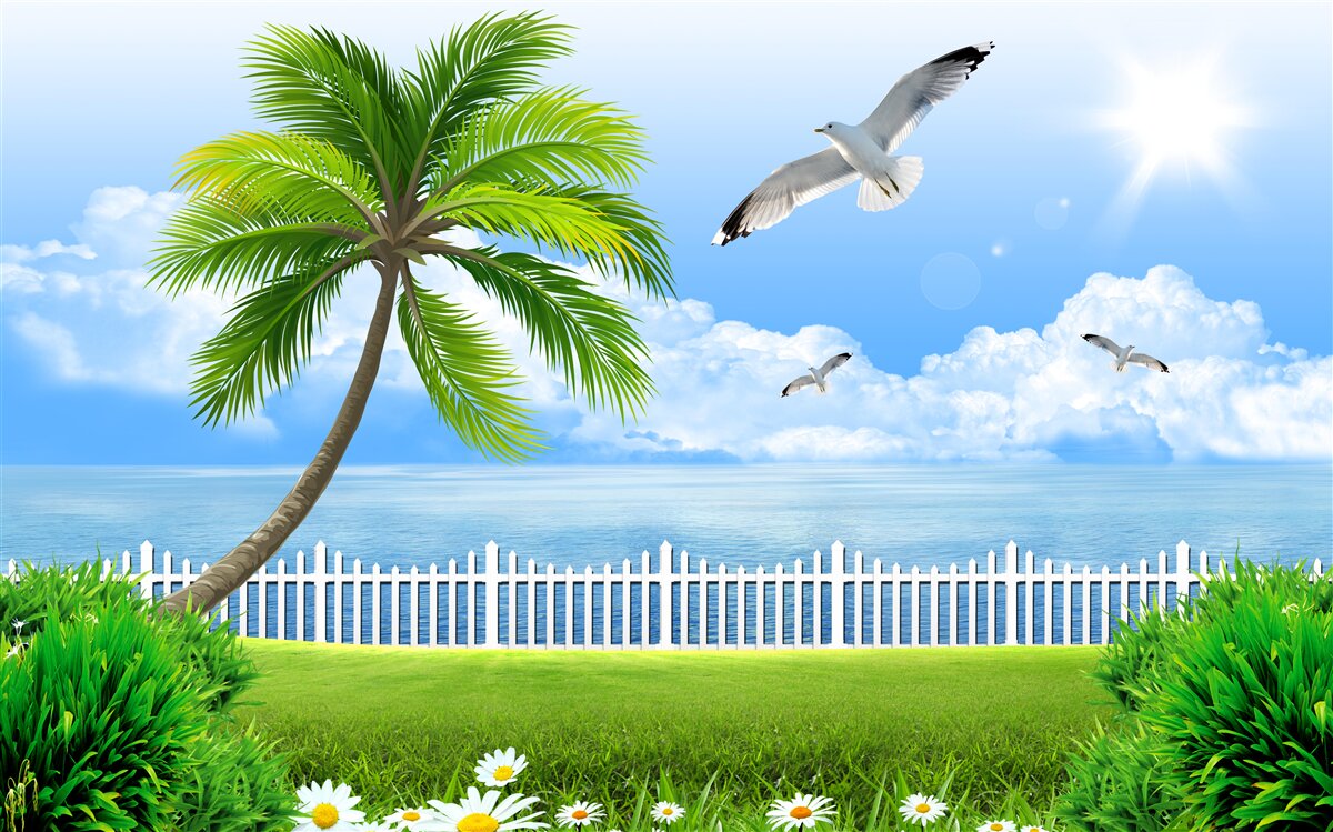 Fototapet zi însorită lângă coastă