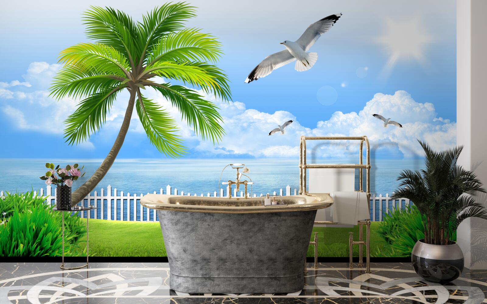 Fototapet zi însorită lângă coastă