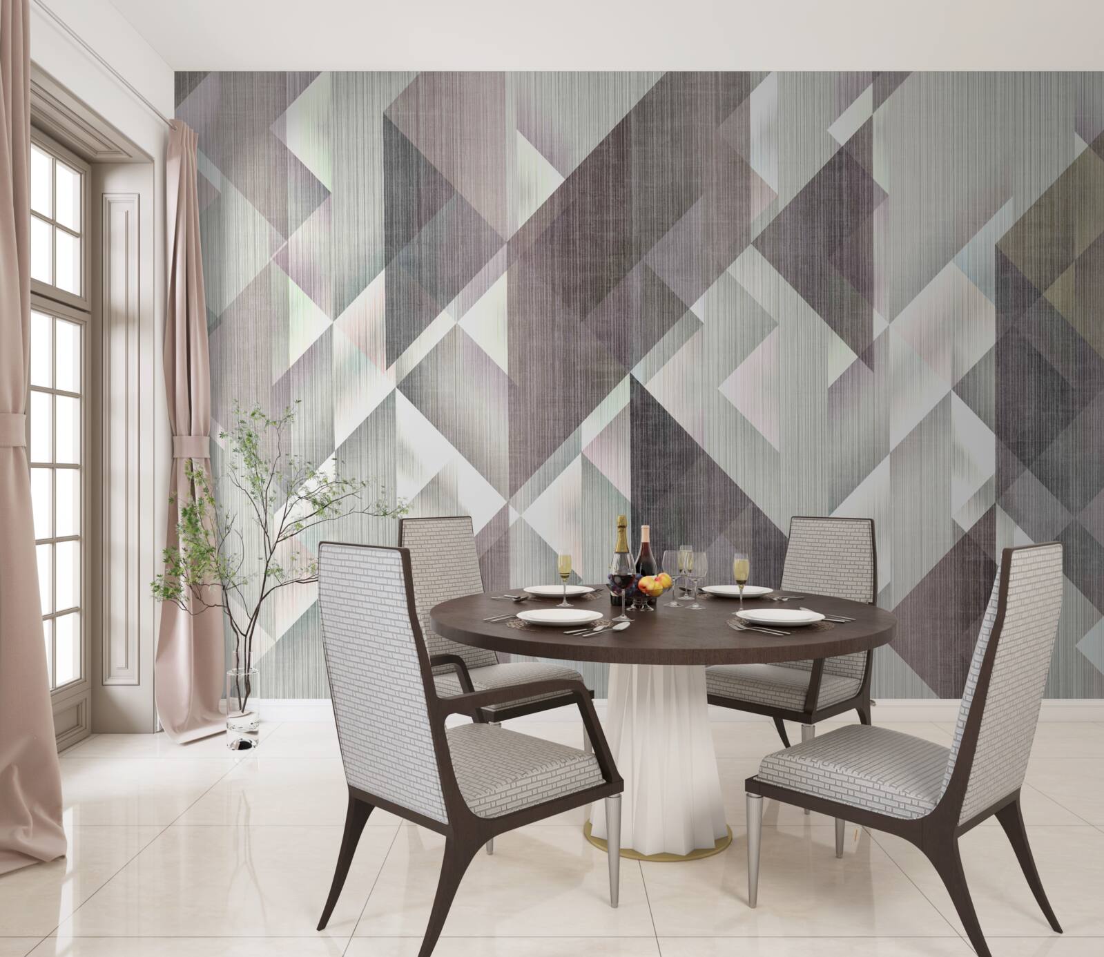 Fototapet forme geometrice dispuse pe verticală