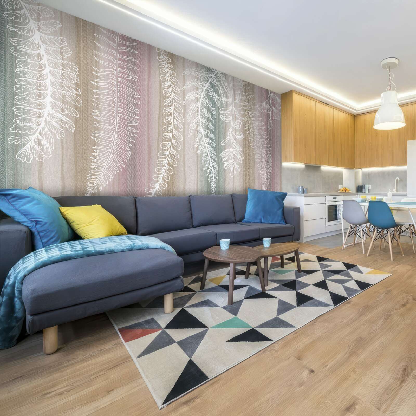 Fototapet frunzele sunt albe cu un model abstract