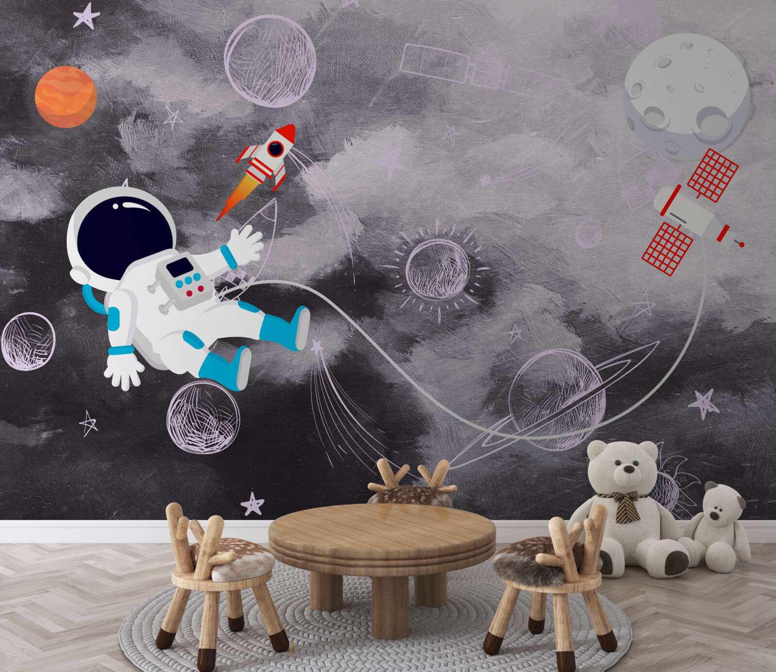 Fototapet astronaut în spațiul fără aer