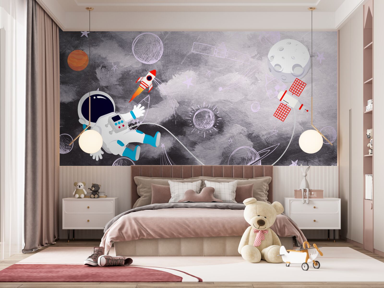 Fototapet astronaut în spațiul fără aer