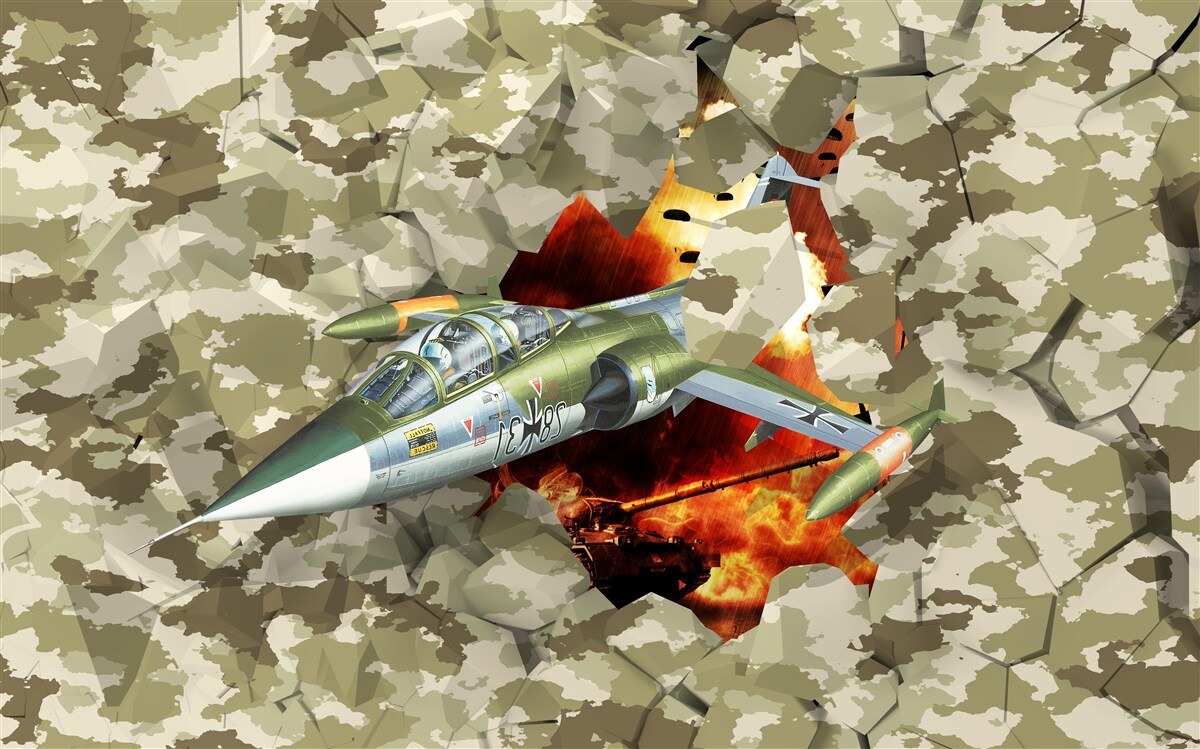 Fototapet aeronava depășește un obstacol