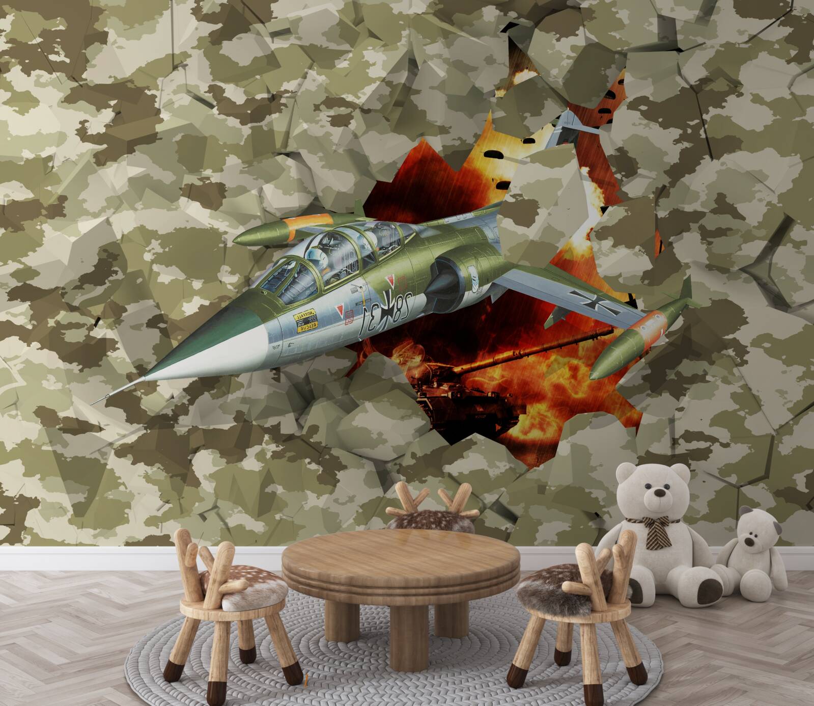 Fototapet aeronava depășește un obstacol