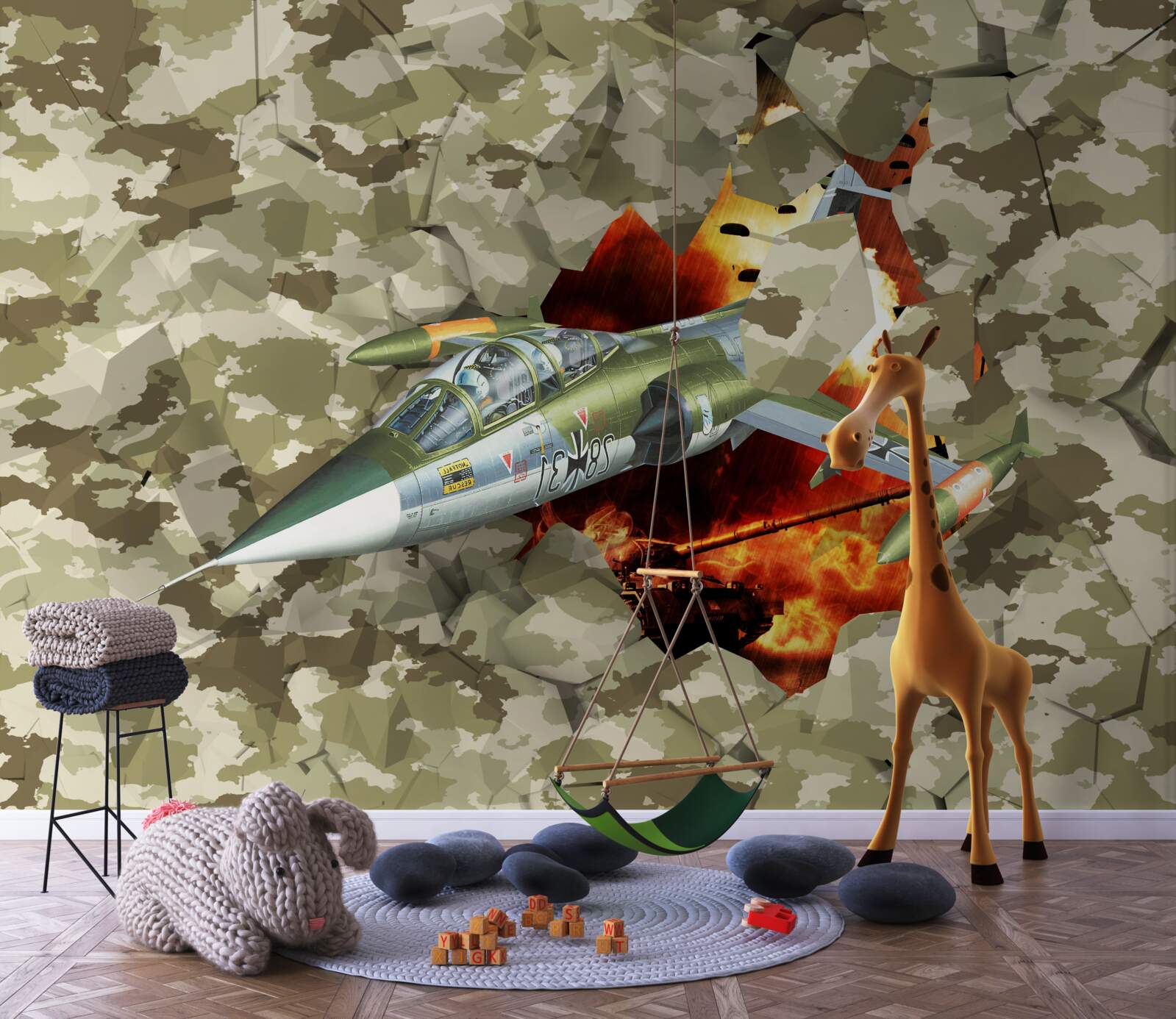 Fototapet aeronava depășește un obstacol