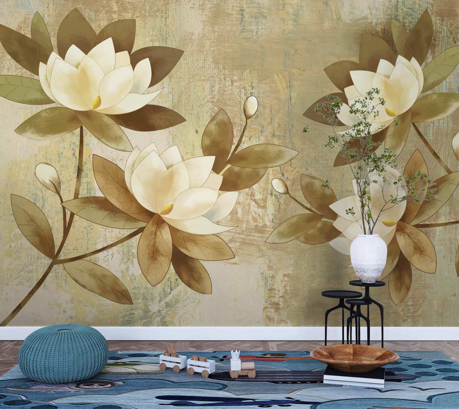 Fototapet pictura lotus acuarelă