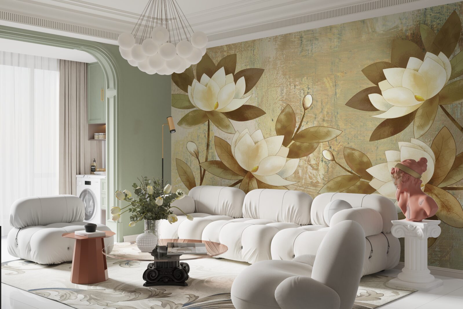 Fototapet pictura lotus acuarelă