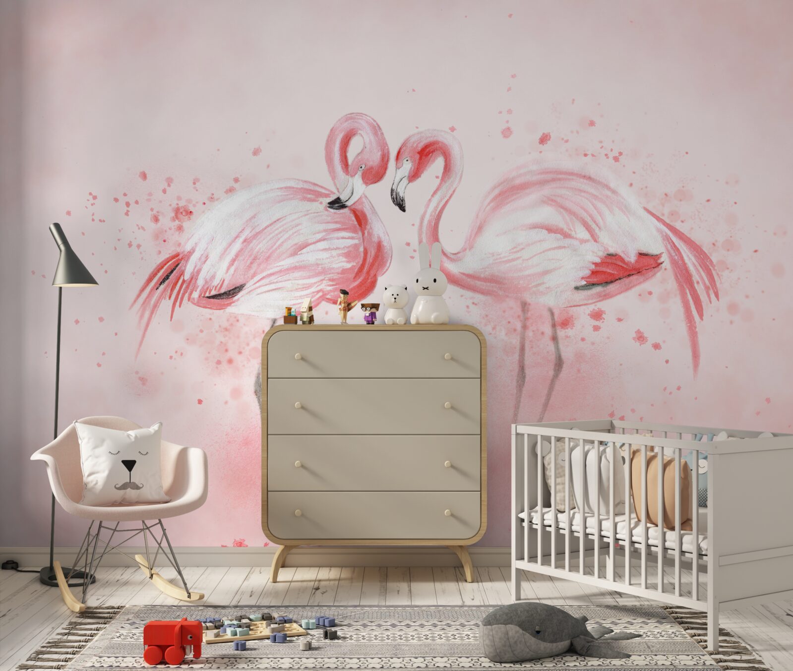 Fototapet două flamingo