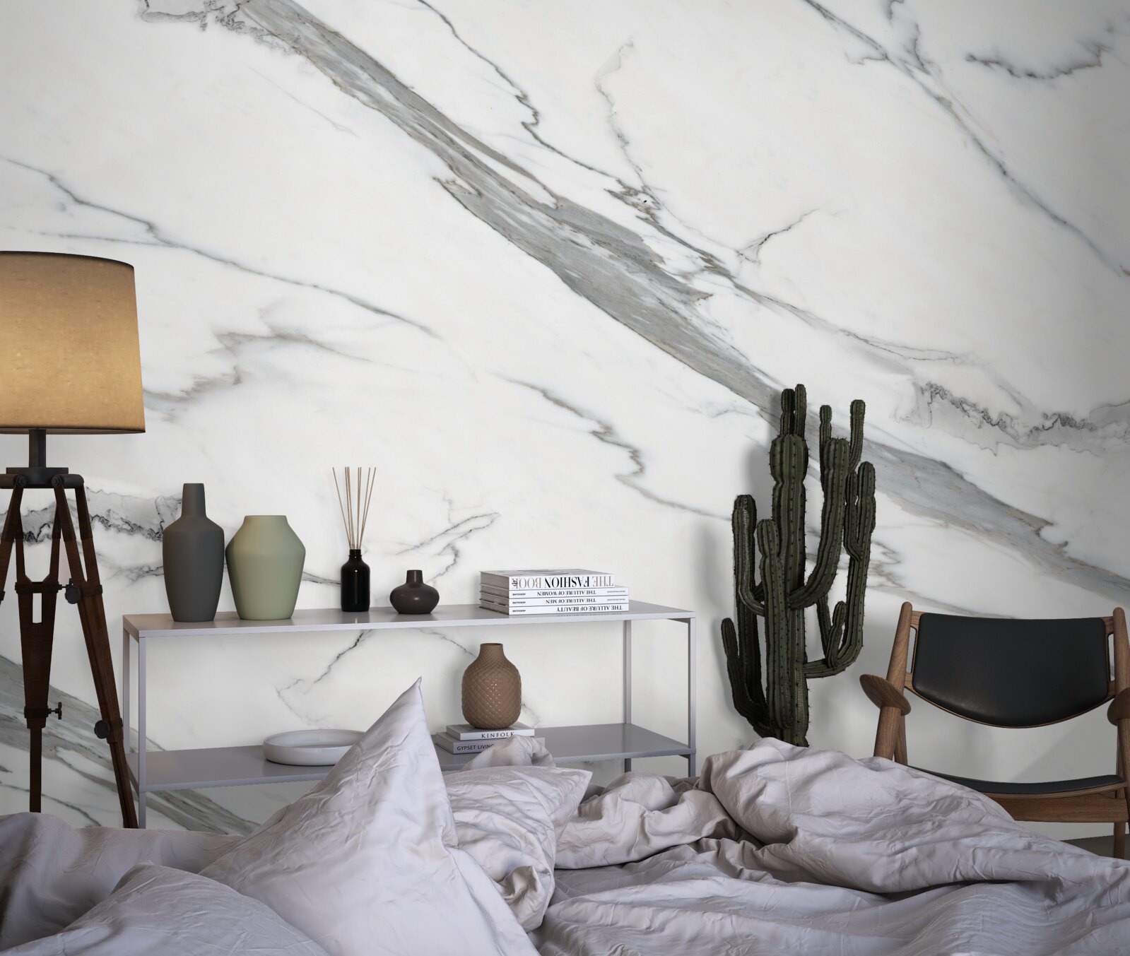 Fototapet marmură albă cu modele gri