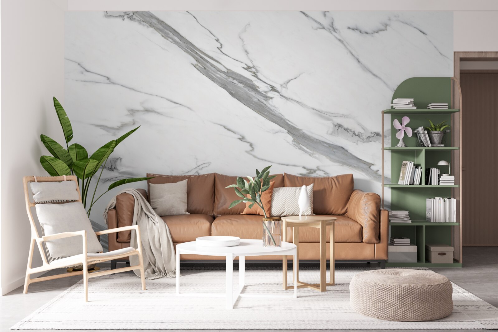 Fototapet marmură albă cu modele gri